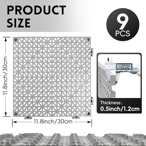 RITOLLO Modular Interlocking Cushion Drainage Floor Tiles, Yard -Gray - Image 2