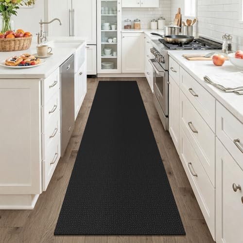 KOZYFLY Black Runners for Hallway 2x8, Washable Runner Rug, Woven Non Slip - Image 2