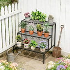 Plant Pot Stand Shelf, 3 Tier Flower Ladder Display Rack, Metal Succulent - Image 6