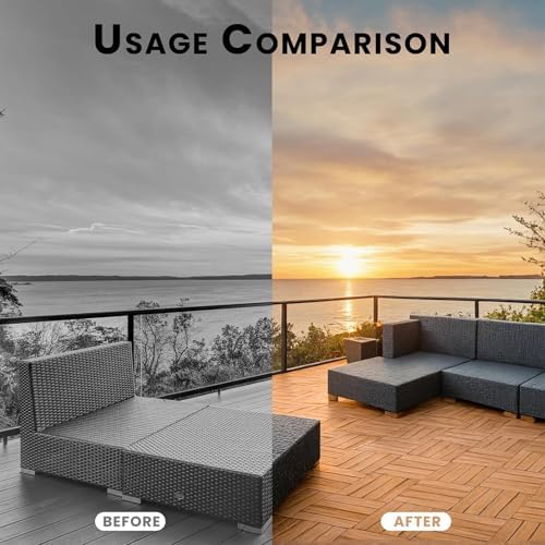 Solid Acacia Wood Interlocking Deck Tiles Snap Together Floor - Image 7