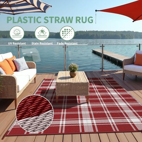 GENIMO Outdoor Rug, Waterproof Plastic Rugs - Image 4