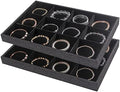 Julysky 2Pcs 12 Grids Stackable Jewelry Organizer Trays by Julysky