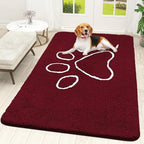 OLANLY Dog Door Mat for Muddy Paws 70x46, Paw Print Design Chenille Mud Mat by OLANLY
