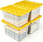 4-Pack 27 Gallon Clear Storage Bins, Heavy-Duty Snap-Fit Lids by Unknown