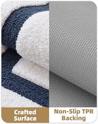 Color&Geometry White Bathroom Rugs 43x24, Extra Soft Absorbent Microfiber Bath - Image 5