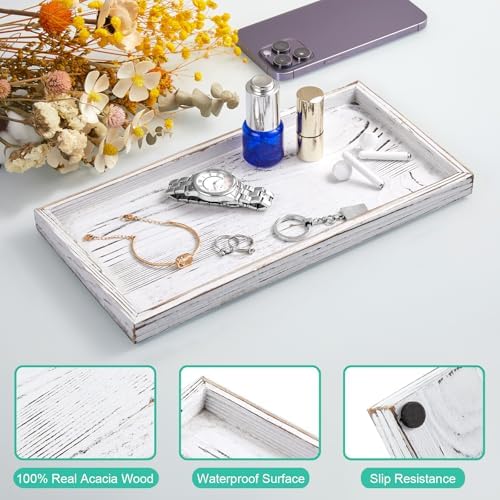 ALELION 11.7" White Bathroom Vanity Tray - Image 4