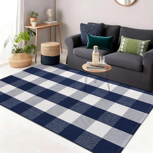 OLANLY Fall Door Mat, Buffalo Plaid Rug by OLANLY