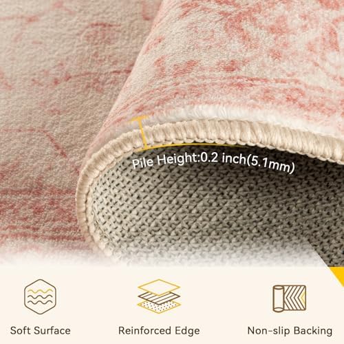 RELEANY Washable Area Rug, Round 8ft - Image 4
