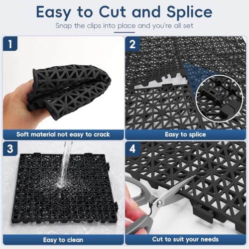 Interlocking Drainage Tiles 24PCS Modular Interlocking Cushion 12" x 12" - Image 3