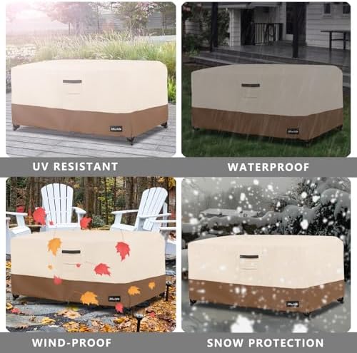 ANartcle Patio Coffee Table Cover, 600D Waterproof Heavy Duty Rectangular - Image 7