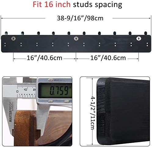 WEBI Coat Rack Wall Mount, 38 9/16" Long, 10 Tri Hooks - Image 3