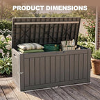 110 Gallon Deck Box, Lockable Waterproof Resin Outdoor Storage Box, - Image 2