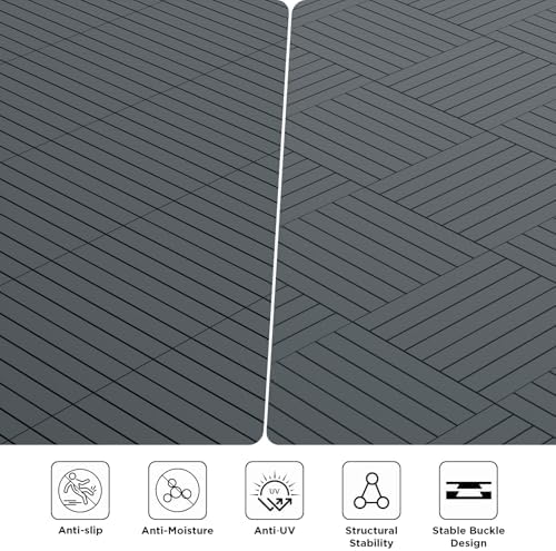 Plastic Interlocking Deck Tiles Waterproof 12x24'' Exstra Long Patio Flooring - Image 4