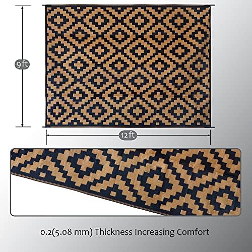 SAND MINE Reversible Mats, Plastic Straw Rug, Modern Area Rug, Large Floor Mat - Image 2