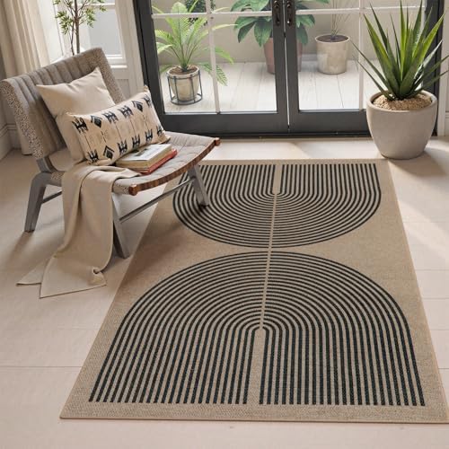 Lahome Modern Rainbow Easy Jute Rug, 3x5 Washable Rugs by Lahome