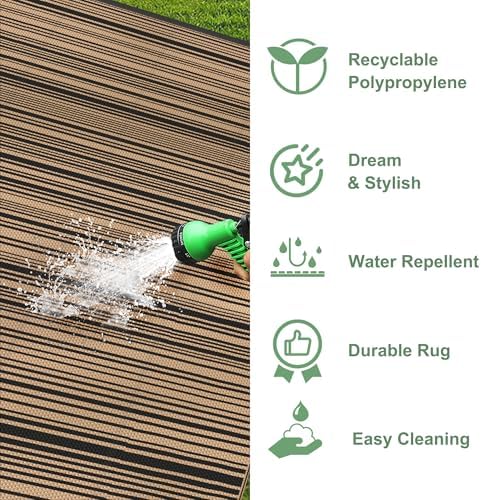 GENIMO Outdoor Rug, Waterproof Plastic Rugs - Image 6