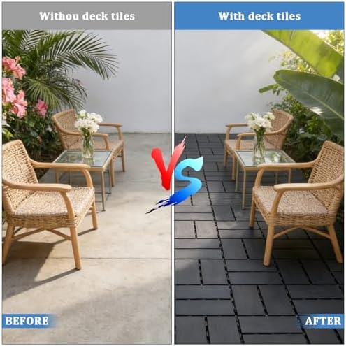 Plastic Interlocking Deck Tiles 27 Pack 12"x12" | Non-Slip Tool-Free Waterproof - Image 5