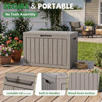 DRATO 55 Gallon Outdoor Storage Box Waterproof, Lockable Resin Deck Boxes - Image 4