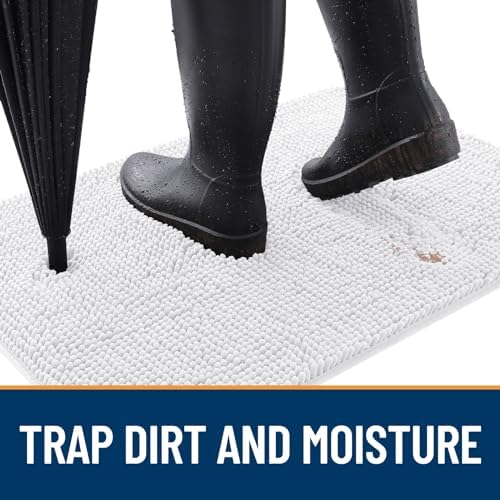 OLANLY Dog Door Mat for Muddy Paws 36x24, Super Absorbent Chenille Mud Mat - Image 2