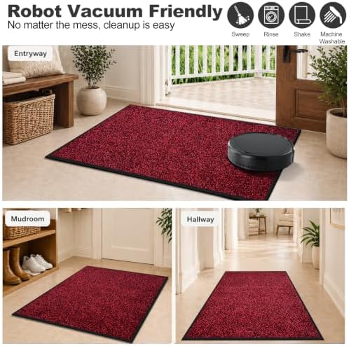 Mibao Super Absorbent Front Door Mat, 29.5" x 17", Non-Slip Washable Indoor - Image 5