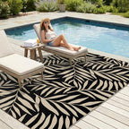 Smiry Outdoor Rug 5x8 ft Waterproof Reversible Leaf Mat - Image 3