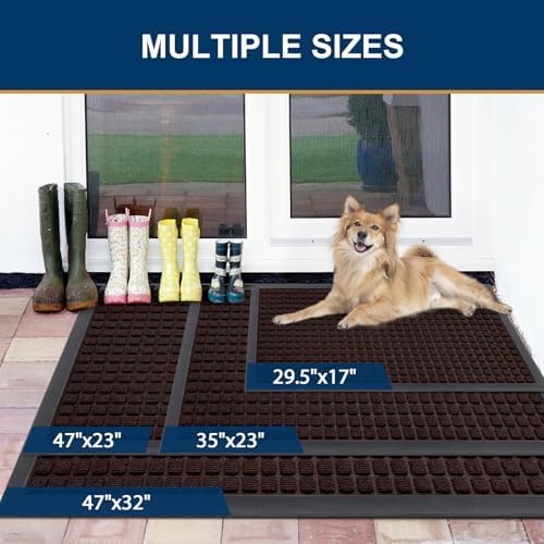Smiry Front Door Mat Outside Entrance, Natural Rubber Doormat, 59x34 Inch - Image 6