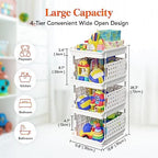 Lifewit Plastic Stackable Storage Baskets, 4 Tier Stacking Bins - Image 3