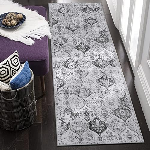 Lahome Moroccan Washable Runner Rug, 2x6 Grey Kitchen Runners by Lahome