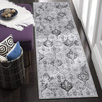 Lahome Moroccan Washable Runner Rug, 2x6 Grey Kitchen Runners by Lahome