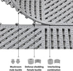 9 Pack Modular Interlocking Floor Mat Soft Non-Slip Shower Floor Tile - Image 6