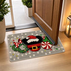 Christmas Gray Decorative Front Door Mat, Xmas Peppermint Candy - Image 4