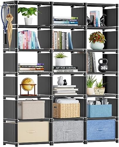 Mavivegue Book Shelf, 18 Cube Storage Organizer, DIY Bookcase, Metal Cube by Mavivegue