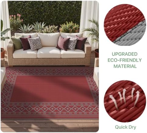 GENIMO Outdoor Rug, Waterproof Plastic Rugs - Image 7