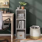 Homes: Inside + Out Apexa 3-Cube Storage Organizer Shelves, Stackable Wood - Image 2