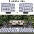 Smiry Outdoor Rug 5x8 ft Waterproof Reversible Boho Mat - Image 3