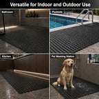 24 Pcs Interlocking Drainage Floor Tiles, 12 Inch Plastic Non Slip Mats - Image 7