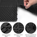 MYFAMIREA Modular Interlocking Cushion 12 Pack 11.8" x 11.8" Rubber Floor Tiles - Image 4