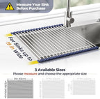 Tomorotec Roll Up Dish Drying Rack Over Sink, 304 Steel - Image 4