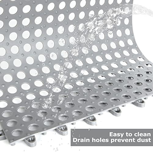 16 Pack 11.8" x 11.8" Interlocking Rubber Floor Tiles Soft PVC Non Slip Shower - Image 4