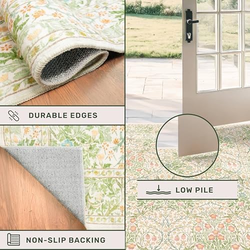 Beige Green 6x9 Washable Area Rugs - Image 5
