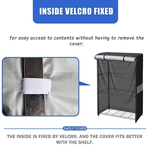 Wire Shelf Cover for 36x14x54 Rack, 600D Oxford Storage Cover - Image 6