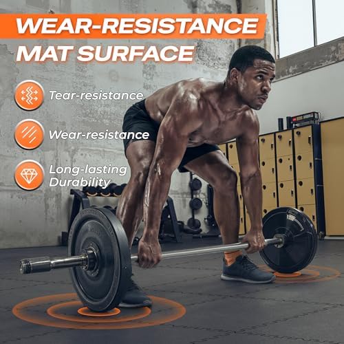 SUPERJARE 0.56'' Thick 192 Sq Ft Rubber Top Gym Flooring - Image 6