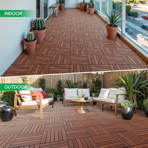IDZO Interlocking Acacia Deck Tiles 9.6 SQFT - Image 7