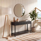 SAFAVIEH Athena 2-Drawer Wood Console Entryway Table, 35.5" Black CNS5702B - Image 2