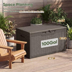 Flamaker Outdoor Storage Box 100 Gallon Waterproof Resin Deck Box - Image 4