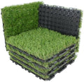 XLX TURF Artificial Grass Tiles Interlocking Outdoor Turf 12"x12" 6 Pack by XLXTURF