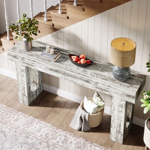 Tribesigns 63-Inch Long Console Table, Farmhouse Wooden Sofa Table Behind The - Image 6