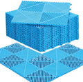 Barydat 72 Pcs 12x12 Garage Floor Tiles Interlocking Drainage, Light Blue by home
