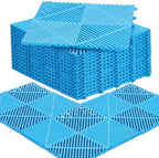 Barydat 72 Pcs 12x12 Garage Floor Tiles Interlocking Drainage, Light Blue by home