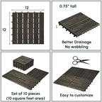 BEEFURNI Interlocking Acacia Wood Deck Tiles 12x12 - Image 6